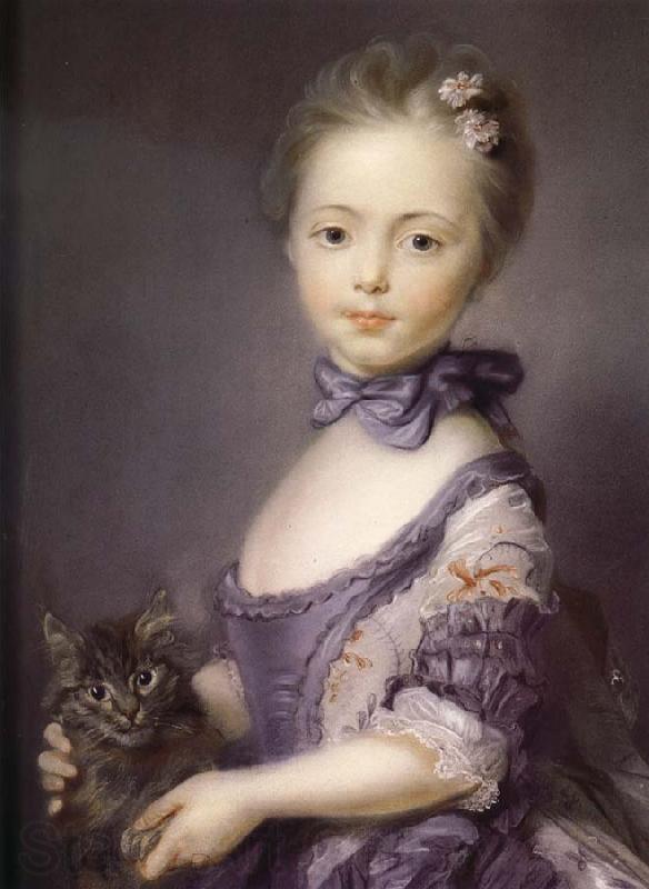 Jean-Baptiste Peronneau A Girl with a Kitten Spain oil painting art